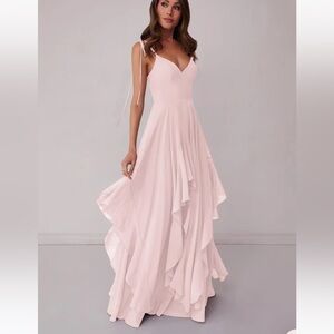 Azazie Blushing Pink Barbie 1004 Bridesmaid Dress